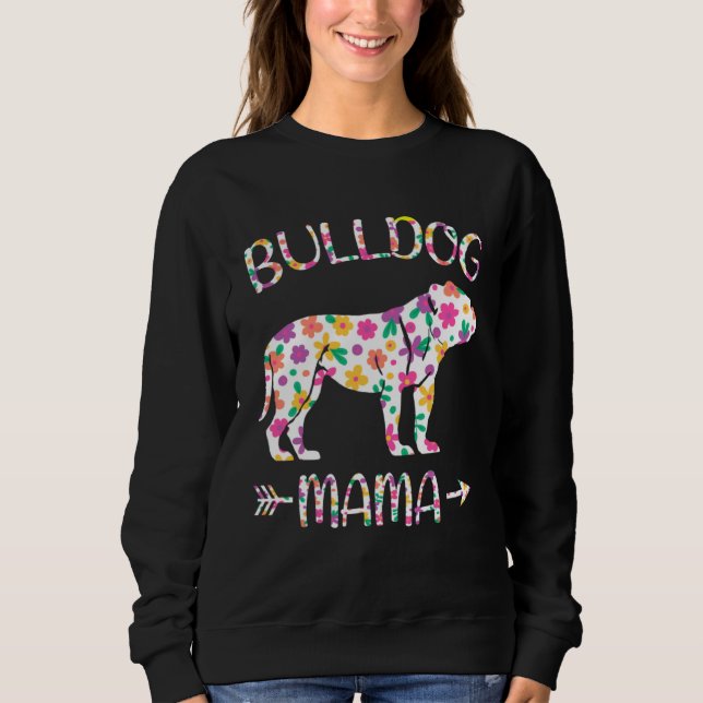 Camiseta Bulldog Mama Floral Dog Mom Mothers Day (Frente)