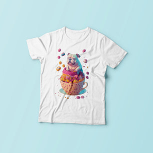 Camiseta Bulldog na Taça do Café, Sopros de Cachorro e Vela