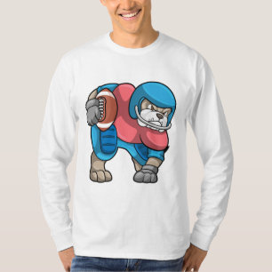 Camiseta Bulldog no Esporte com Futebol e Capacete