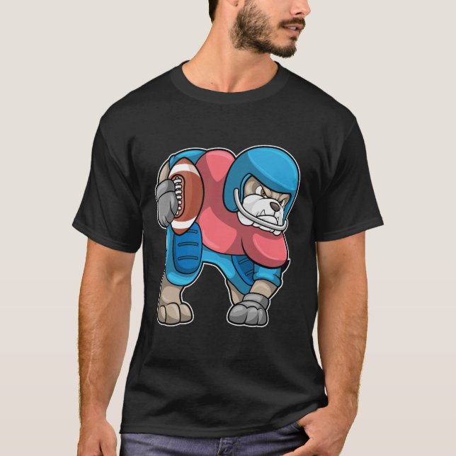 Camiseta Bulldog no Esporte com Futebol e Capacete (Frente)