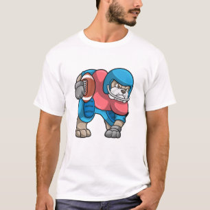Camiseta Bulldog no Esporte com Futebol e Capacete