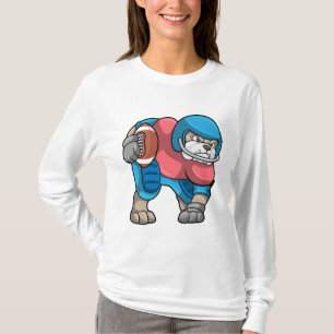 Camiseta Bulldog no Esporte com Futebol e Capacete