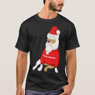 Camiseta Bulldog Papai Noel disfarce de Natal