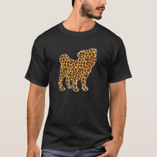 Camiseta Bulldog Pet Animal Imprime Raparigas Leopardo Mulh