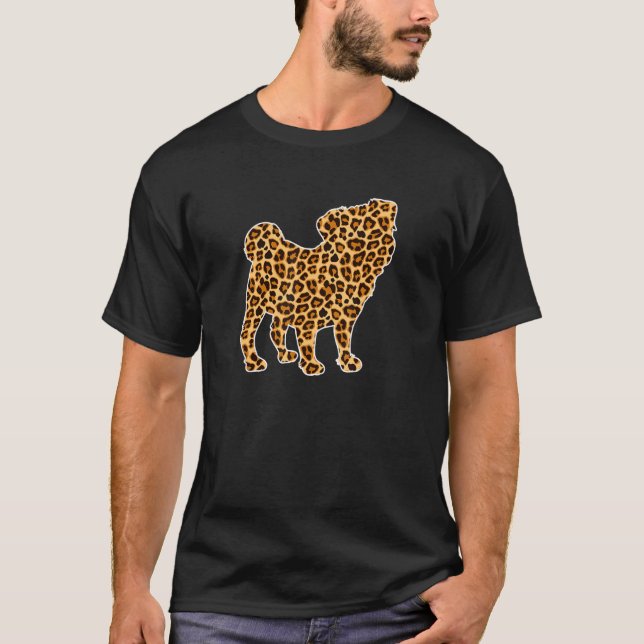 Camiseta Bulldog Pet Animal Imprime Raparigas Leopardo Mulh (Frente)