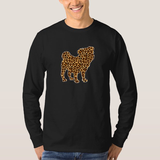 Camiseta Bulldog Pet Animal Imprime Raparigas Leopardo Mulh (Frente)