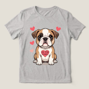 Camiseta Bulldog Puppy com Mensagem Sensível