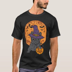 Camiseta Bulldog Witch Moon Pumpkin Halloween Frenchog