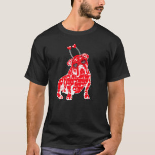 Camiseta Bulldog Xadrez Heart Pattern Dog Headband Heart Va