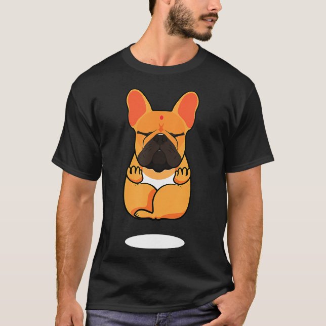 Camiseta Bulldog Yoga Frenchie Pai (Frente)