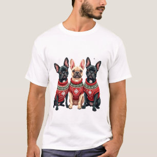 Camiseta Bulldogs Franceses de Natal Frenchie de Natal