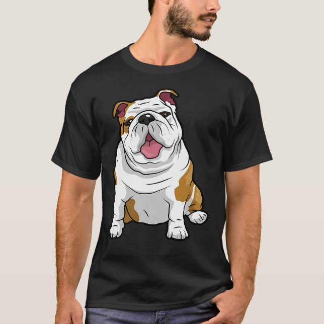 Camiseta BULLDOGS INGLÊS Cachorros de Bulldog Engraçados (Frente)