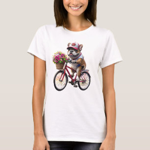 Camiseta Bulldogue Francês de bicicleta French Bulldog