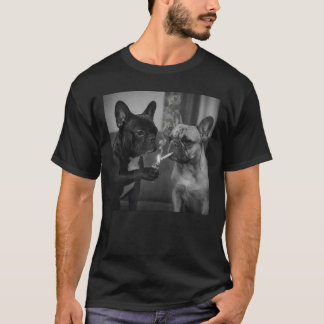 Camiseta Bulldogue Francês Engraçado Fumando Cigarro French
