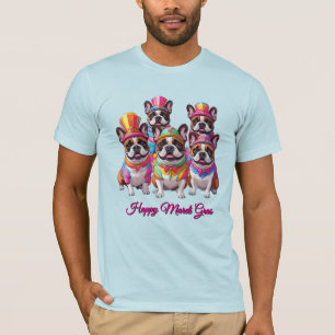 Camiseta Bulldogue Francês Mardi Gras