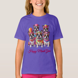 Camiseta Bulldogue Francês Mardi Gras