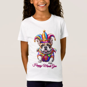 Camiseta Bulldogue Francês Mardi Gras French Bulldog
