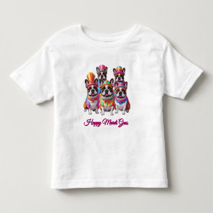 Camiseta Bulldogue Francês Mardi Gras French Bulldog