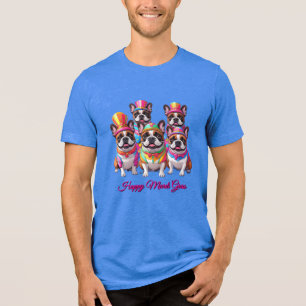 Camiseta Bulldogue Francês Mardi Gras French Bulldog