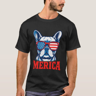 Camiseta Bulldogue Francês Patriótico 'Merica Frenchie 4 de