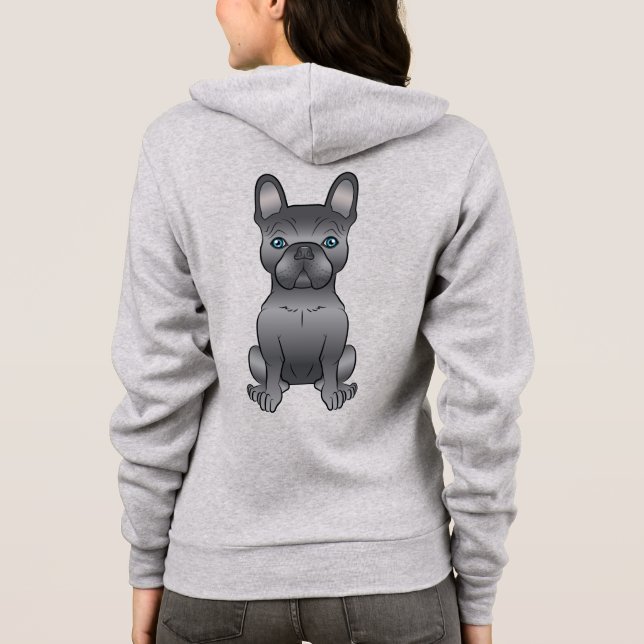 Camiseta Bulldogue Francês Preto / Cachorro Frenchie Cartoo (Verso)