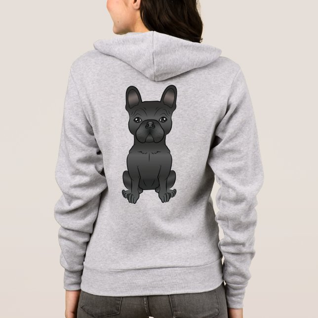 Camiseta Bulldogue Francês Preto / Cachorro Frenchie Cartoo (Verso)
