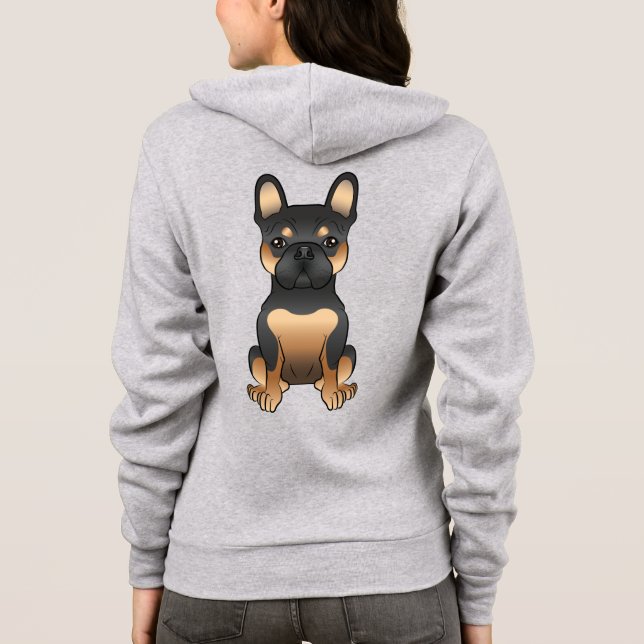 Camiseta Bulldogue Francês Preto e Castanho / Cachorro de D (Verso)