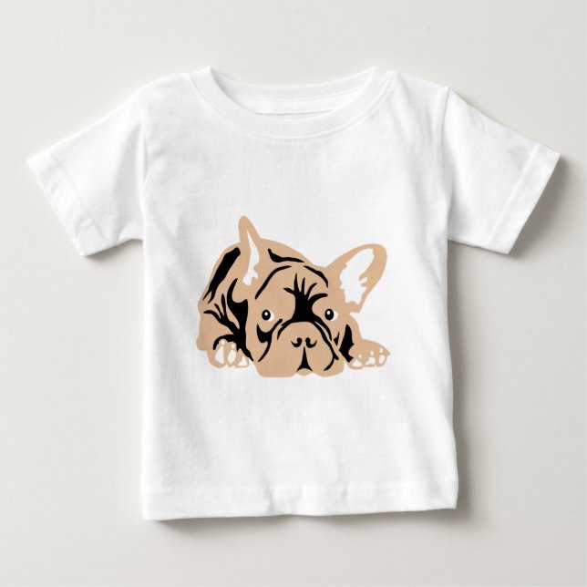 Camiseta Bulldogue Francês rosa (Frente)