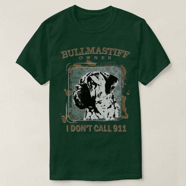 Camiseta Bullmastiff cão 2 (Frente do Design)