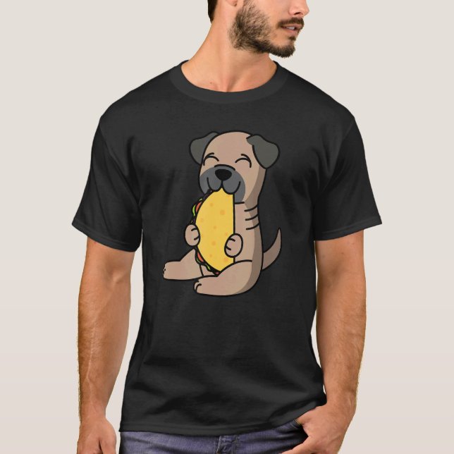 Camiseta Bullmastiff Comendo Um Cachorro De Taco (Frente)