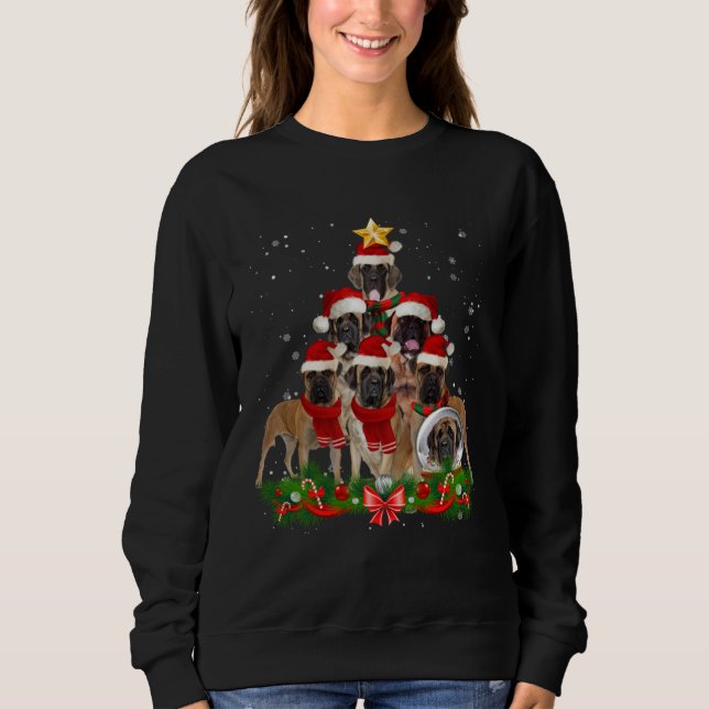 Camiseta Bullmastiff Dog Christmas Tree (Frente)