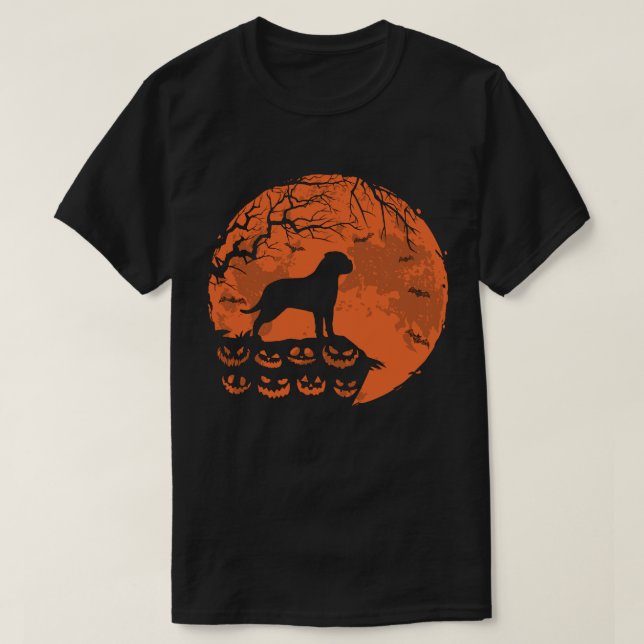 Camiseta Bullmastiff E Moon Halloween Dog Lover Gift (Frente do Design)