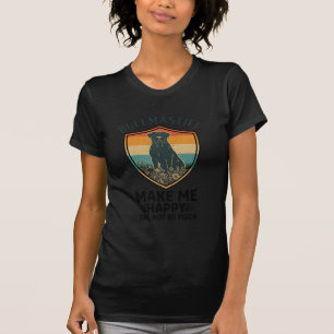 Camiseta Bullmastiff Faça Me Feliz Cão Escudo Retro Pôr do