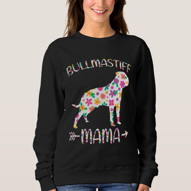 Camiseta Bullmastiff Mama Floral Dog Mom Mothers Day (Frente)