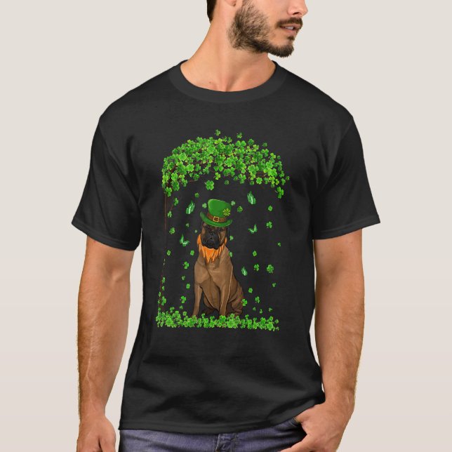Camiseta Bullmastiff St Patricks Day Lover Irish Shamrock D (Frente)