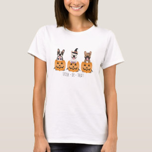 Camiseta Bulls Franceses Trick Ou Tratam Pumpkin