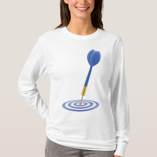 Camiseta Bullseye Hit Blue Dart on Target (Frente)