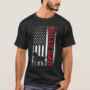 Camiseta Bully ou pitbully dog PAI vintage bandeira america