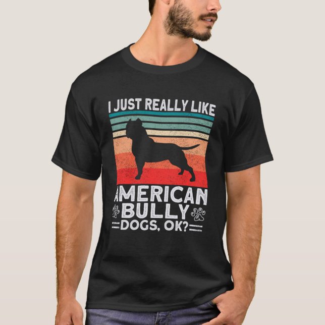 Camiseta Bully XL Pitbull Eu Gosto Muito De Cães Ok America (Frente)