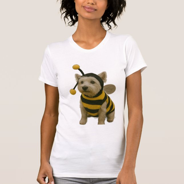 Camiseta Bumble Bee Westie Halloween (Frente)