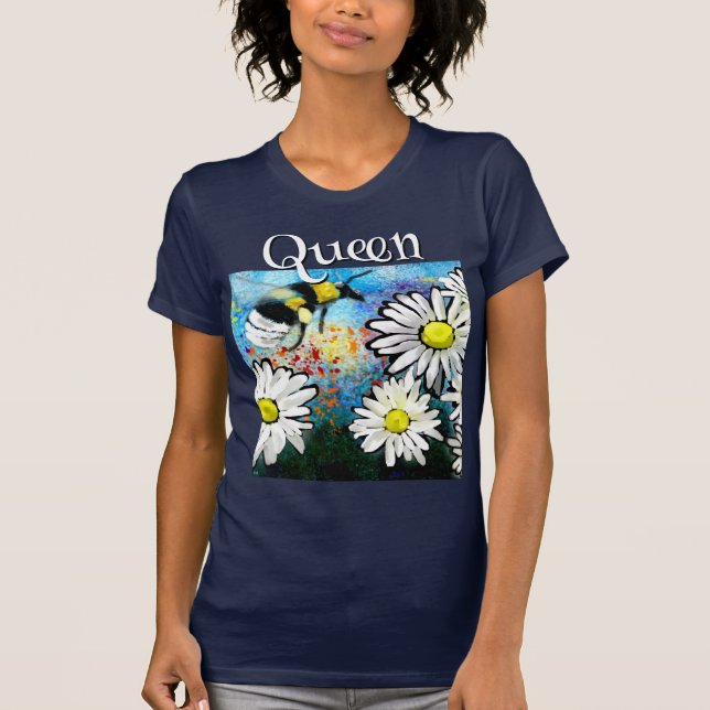 Camiseta Bumble Bee Whimsical em Daisies Personalizado (Frente)