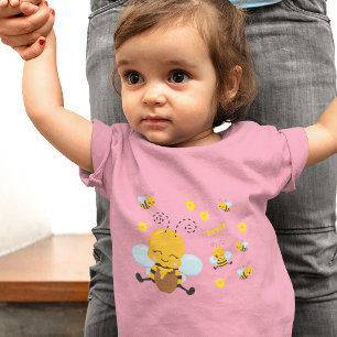 Camiseta Bumble Feliz e Bonita com Flores Rosa