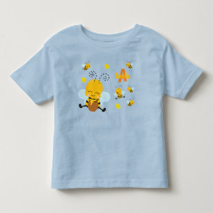 Camiseta Bumble Feliz e Bonito com Flores Azul