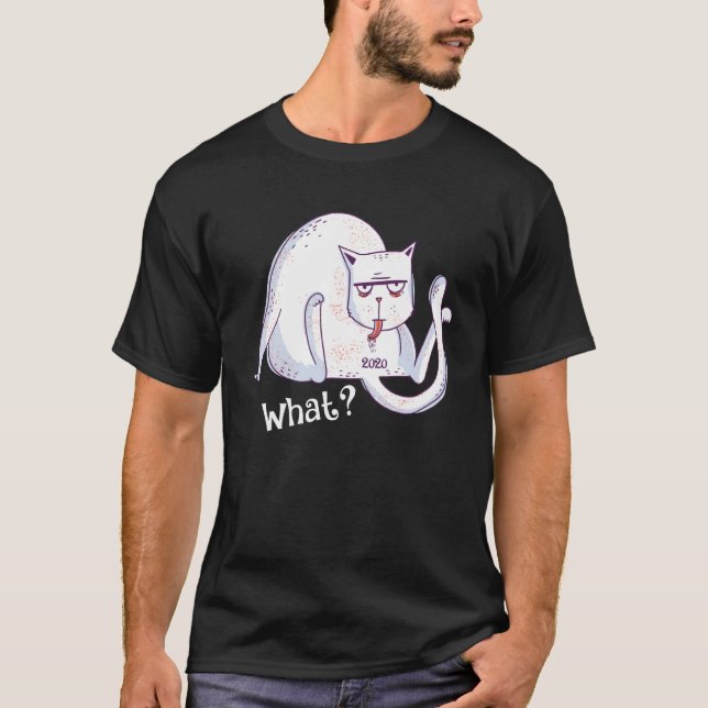 Camiseta Bumbum de Licenciamento de Gato Perguntando Que Ga (Frente)