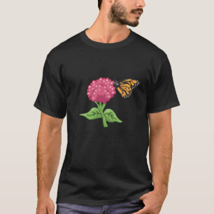 Camiseta Bumbum Monarca de Planta de Borboleta Milkweed Cut