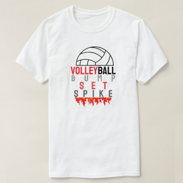 Camiseta Bump de vôlei, set, spike (Frente do Design)