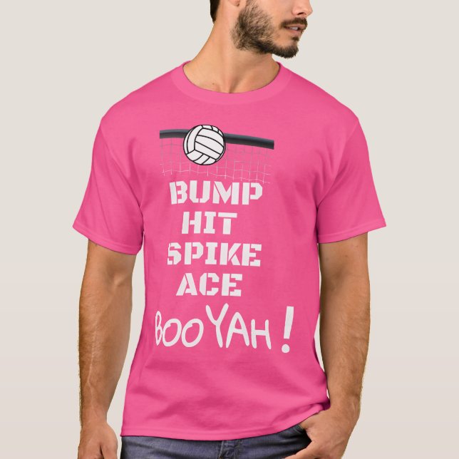 Camiseta Bump Hit Spike Ace Booyah Funny Voleibol (Frente)