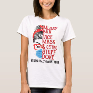 Camiseta Bun Face Mask Obtendo Coisas Para O Trabalhador De