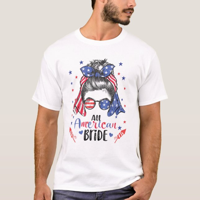 Camiseta Bun Óculos Bandeira EUA Todos (Frente)