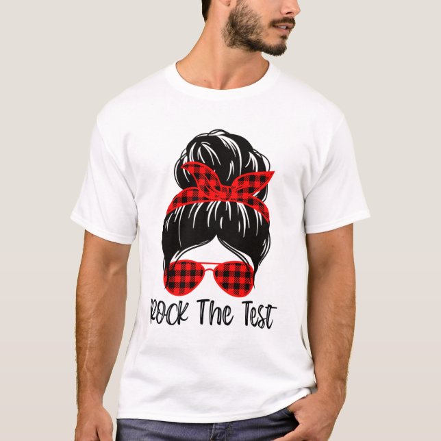 Camiseta Bun Rock O Dia de Teste de 2023 Dia de Teste de ma (Frente)